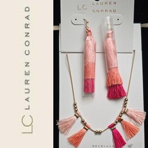 Lauren Conrad Tassel Necklace & Earrings